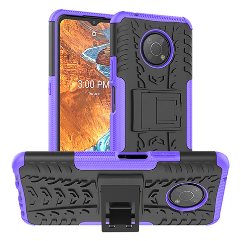 Custodia Silicone e Plastica Opaca Cover con Supporto JX1 per Nokia G300 5G Viola