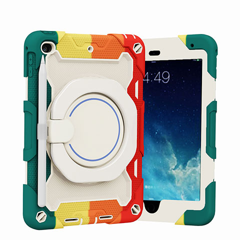 Custodia Silicone e Plastica Opaca Cover con Supporto L02 per Apple iPad Mini 5 (2019) Rosso