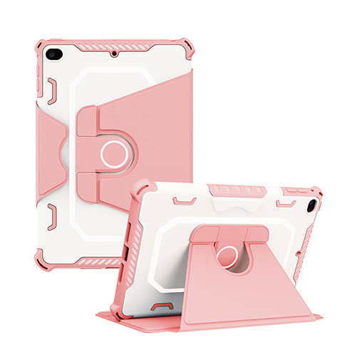 Custodia Silicone e Plastica Opaca Cover con Supporto L04 per Apple iPad Mini 4 Rosa