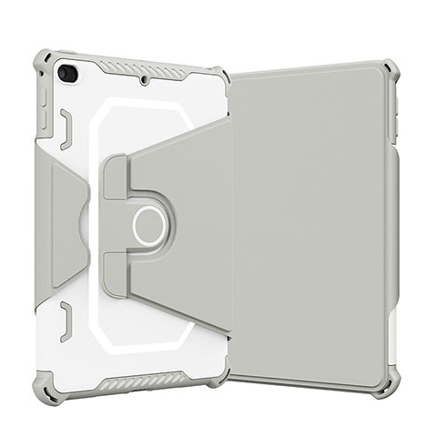 Custodia Silicone e Plastica Opaca Cover con Supporto L05 per Apple iPad Mini 4 Grigio