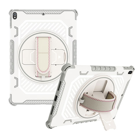 Custodia Silicone e Plastica Opaca Cover con Supporto L06 per Apple iPad Air 3 Grigio