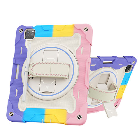 Custodia Silicone e Plastica Opaca Cover con Supporto L10 per Apple iPad Pro 11 (2020) Viola