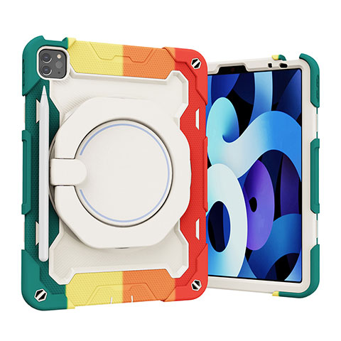 Custodia Silicone e Plastica Opaca Cover con Supporto L13 per Apple iPad Pro 11 (2020) Rosso