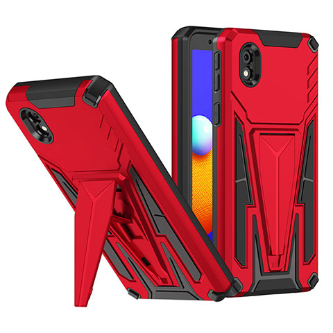 Custodia Silicone e Plastica Opaca Cover con Supporto MQ1 per Samsung Galaxy M01 Core Rosso