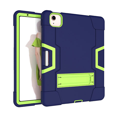 Custodia Silicone e Plastica Opaca Cover con Supporto per Apple iPad Air 10.9 (2020) Verde