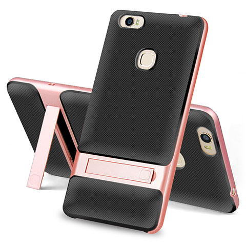 Custodia Silicone e Plastica Opaca Cover con Supporto per Huawei Honor V8 Max Nero