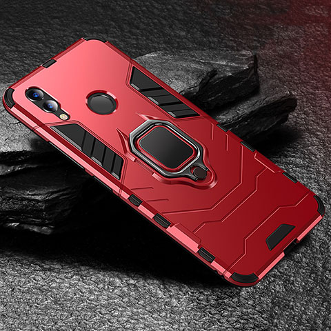 Custodia Silicone e Plastica Opaca Cover con Supporto per Huawei Honor View 10 Lite Rosso