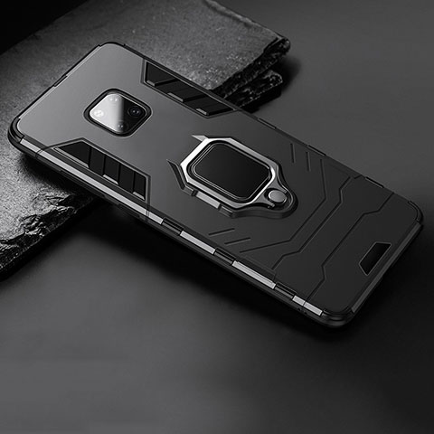 Custodia Silicone e Plastica Opaca Cover con Supporto per Huawei Mate 20 Nero