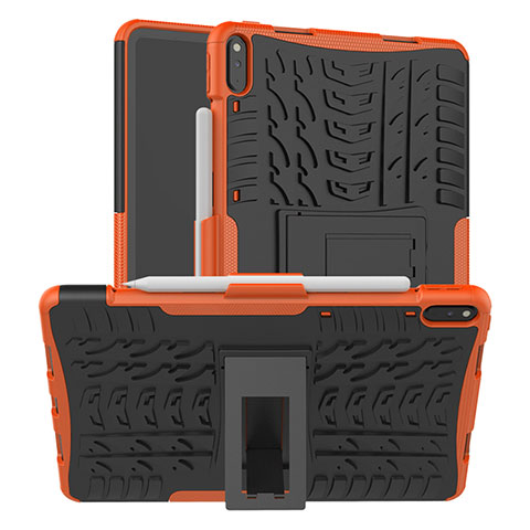 Custodia Silicone e Plastica Opaca Cover con Supporto per Huawei MatePad Pro Arancione