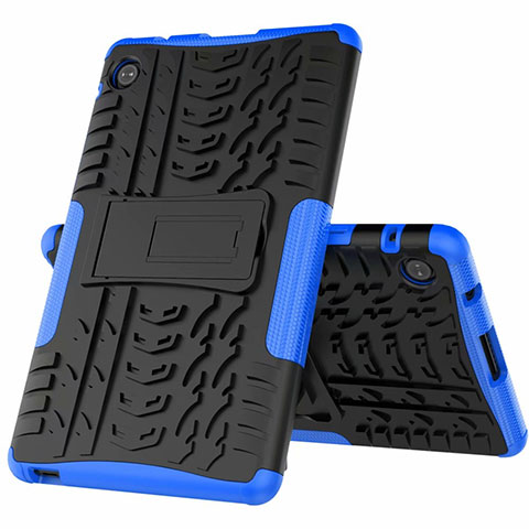 Custodia Silicone e Plastica Opaca Cover con Supporto per Huawei MatePad T 8 Blu