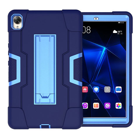 Custodia Silicone e Plastica Opaca Cover con Supporto per Huawei MediaPad M6 10.8 Blu