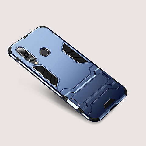 Custodia Silicone e Plastica Opaca Cover con Supporto per Huawei Nova 4 Blu