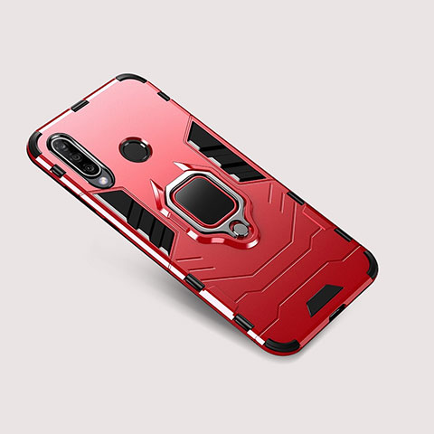 Custodia Silicone e Plastica Opaca Cover con Supporto per Huawei P30 Lite New Edition Rosso