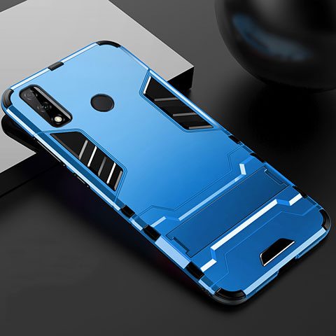 Custodia Silicone e Plastica Opaca Cover con Supporto per Huawei Y8s Blu