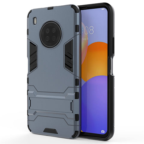 Custodia Silicone e Plastica Opaca Cover con Supporto per Huawei Y9a Blu