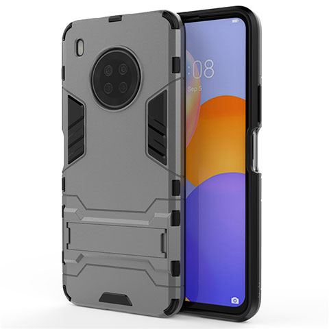 Custodia Silicone e Plastica Opaca Cover con Supporto per Huawei Y9a Grigio