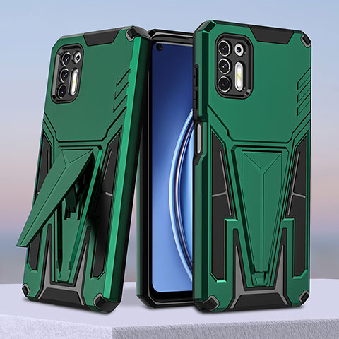 Custodia Silicone e Plastica Opaca Cover con Supporto per Motorola Moto G Stylus (2021) Verde