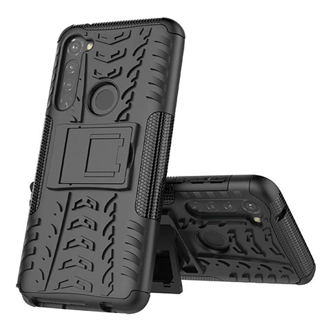 Custodia Silicone e Plastica Opaca Cover con Supporto per Motorola Moto G Stylus Nero