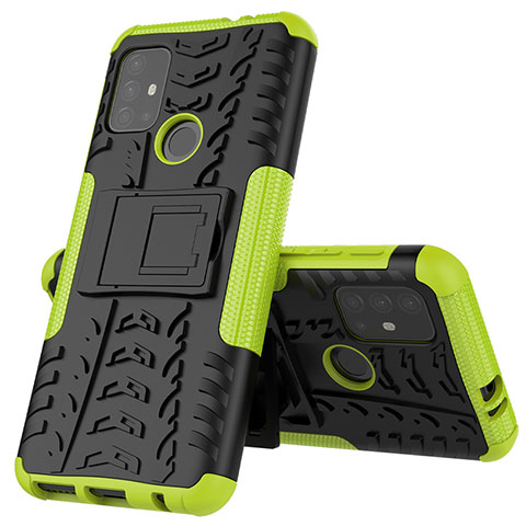 Custodia Silicone e Plastica Opaca Cover con Supporto per Motorola Moto G20 Verde