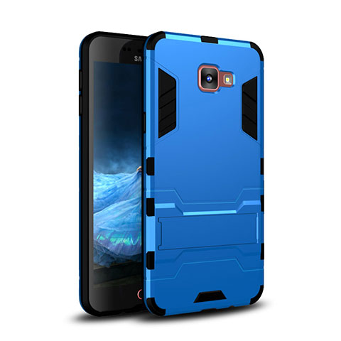 Custodia Silicone e Plastica Opaca Cover con Supporto per Samsung Galaxy A9 (2016) A9000 Blu