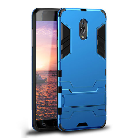 Custodia Silicone e Plastica Opaca Cover con Supporto per Samsung Galaxy C7 (2017) Cielo Blu