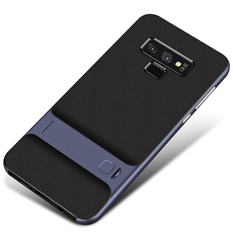 Custodia Silicone e Plastica Opaca Cover con Supporto per Samsung Galaxy Note 9 Blu