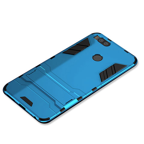 Custodia Silicone e Plastica Opaca Cover con Supporto per Xiaomi Mi A1 Cielo Blu