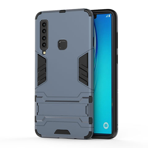 Custodia Silicone e Plastica Opaca Cover con Supporto T01 per Samsung Galaxy A9s Blu