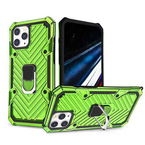 Custodia Silicone e Plastica Opaca Cover con Supporto YF1 per Apple iPhone 13 Pro Max Verde Pastello