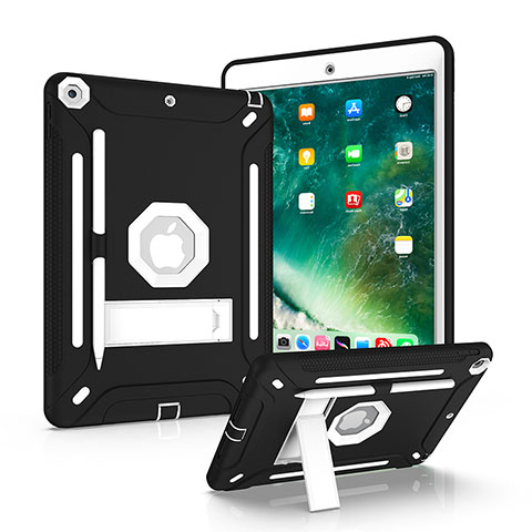 Custodia Silicone e Plastica Opaca Cover con Supporto YJ1 per Apple iPad 10.2 (2020) Nero