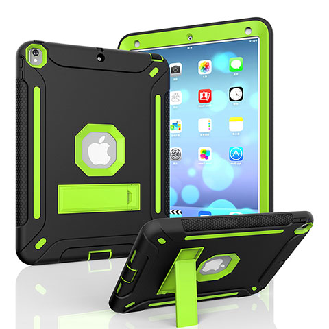 Custodia Silicone e Plastica Opaca Cover con Supporto YJ1 per Apple iPad Pro 10.5 Verde