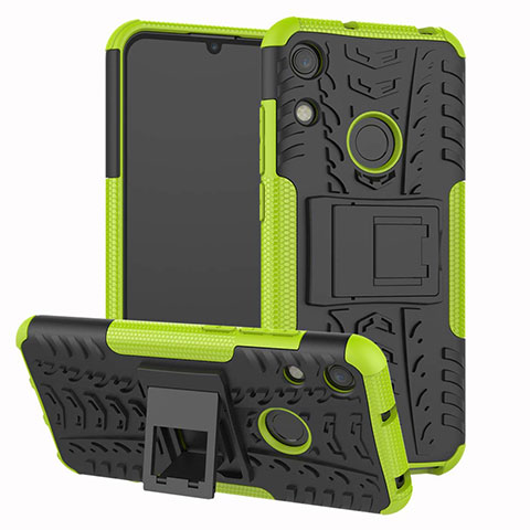 Custodia Silicone e Plastica Opaca Cover con Supporto Z01 per Huawei Y6s Verde