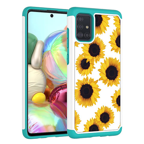 Custodia Silicone e Plastica Opaca Cover Fronte e Retro 360 Gradi JX1 per Samsung Galaxy A51 4G Giallo