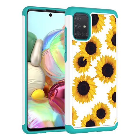 Custodia Silicone e Plastica Opaca Cover Fronte e Retro 360 Gradi JX1 per Samsung Galaxy A71 5G Giallo