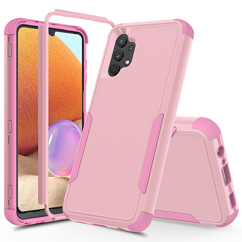 Custodia Silicone e Plastica Opaca Cover Fronte e Retro 360 Gradi MQ1 per Samsung Galaxy M32 5G Oro Rosa