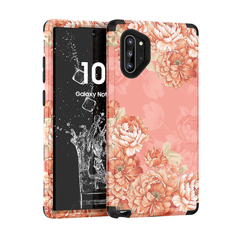 Custodia Silicone e Plastica Opaca Cover Fronte e Retro 360 Gradi per Samsung Galaxy Note 10 Plus 5G Oro Rosa