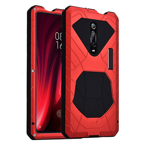 Custodia Silicone e Plastica Opaca Cover Fronte e Retro 360 Gradi R01 per Xiaomi Mi 9T Pro Rosso