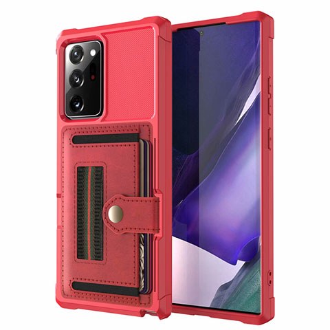 Custodia Silicone e Plastica Opaca Cover Fronte e Retro 360 Gradi R05 per Samsung Galaxy Note 20 Ultra 5G Rosso