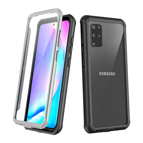 Custodia Silicone e Plastica Opaca Cover Fronte e Retro 360 Gradi U01 per Samsung Galaxy S20 Plus 5G Nero