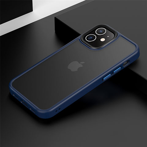 Custodia Silicone e Plastica Opaca Cover N01 per Apple iPhone 12 Blu