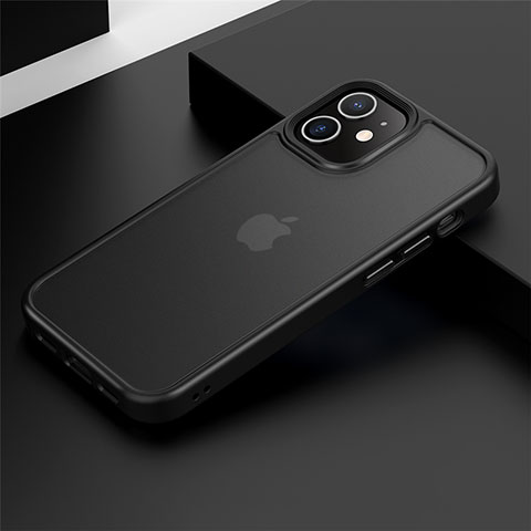 Custodia Silicone e Plastica Opaca Cover N01 per Apple iPhone 12 Mini Nero
