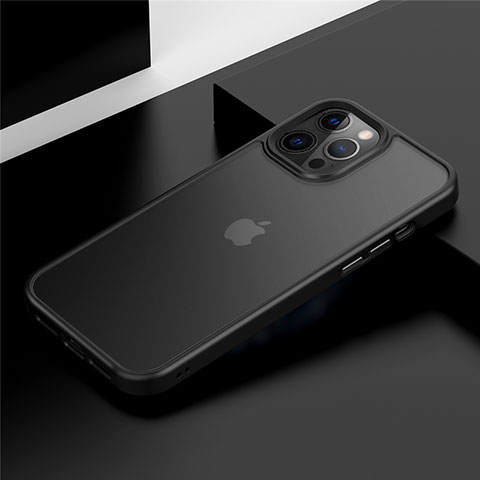 Custodia Silicone e Plastica Opaca Cover N01 per Apple iPhone 12 Pro Nero