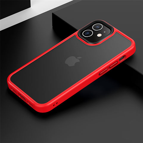 Custodia Silicone e Plastica Opaca Cover N01 per Apple iPhone 12 Rosso