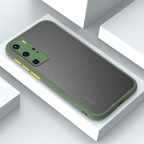 Custodia Silicone e Plastica Opaca Cover N02 per Huawei P40 Pro Verde Militare