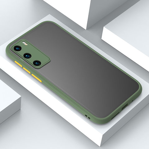 Custodia Silicone e Plastica Opaca Cover N02 per Huawei P40 Verde Militare