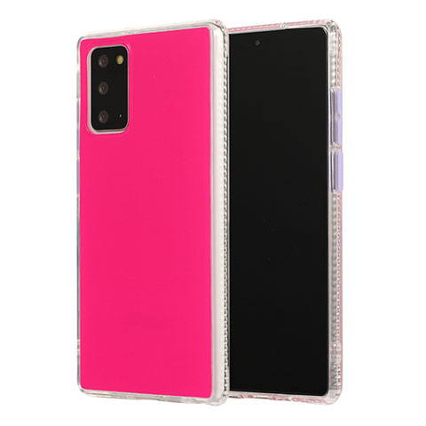 Custodia Silicone e Plastica Opaca Cover N02 per Samsung Galaxy Note 20 5G Rosa Caldo
