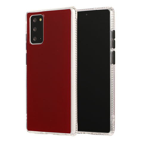 Custodia Silicone e Plastica Opaca Cover N02 per Samsung Galaxy Note 20 5G Rosso Rosa