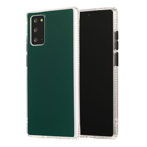 Custodia Silicone e Plastica Opaca Cover N02 per Samsung Galaxy Note 20 5G Verde Notte