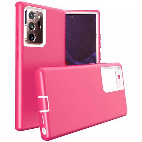 Custodia Silicone e Plastica Opaca Cover N02 per Samsung Galaxy Note 20 Ultra 5G Rosa Caldo