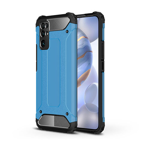 Custodia Silicone e Plastica Opaca Cover per Huawei Honor 30 Cielo Blu